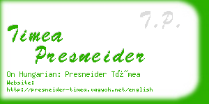 timea presneider business card